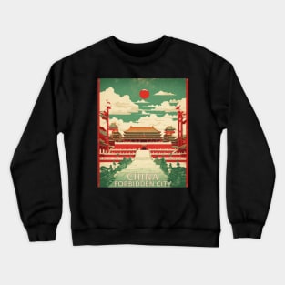 Forbidden City China Vintage Travel Poster Tourism Crewneck Sweatshirt